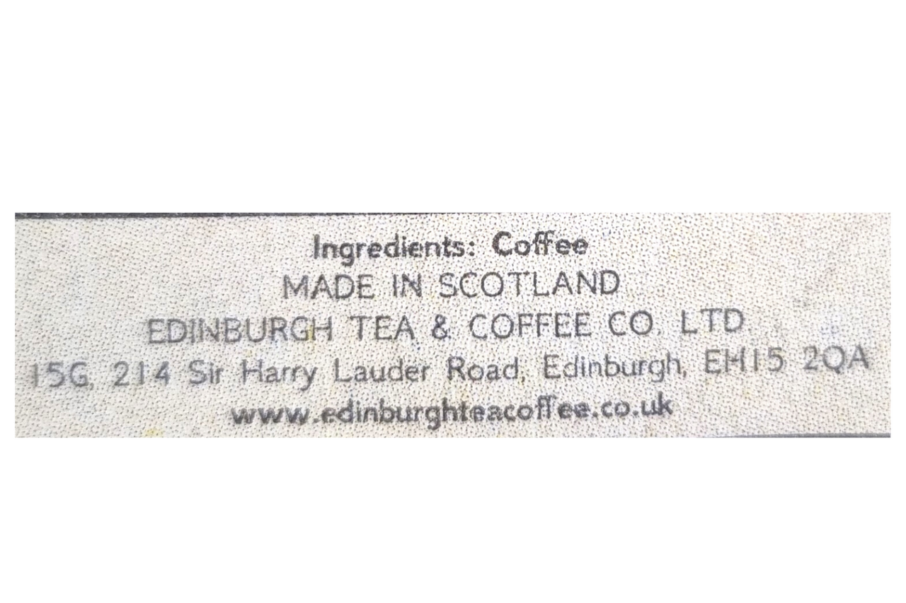 Edinburgh Tea & Coffee Company Medium Roast Ground Coffee 56g